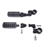 Black CNC Dominator Foot Peg Rest 3" Short Clamp 1.25" for Harley Road Glide