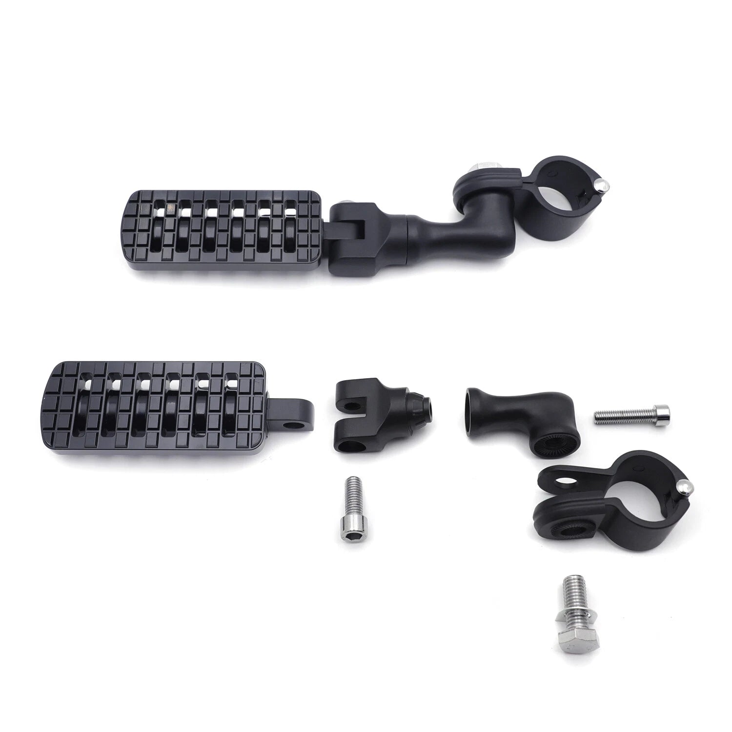 Black CNC Dominator Foot Peg Rest 3" Short Clamp 1.25" for Harley Road Glide