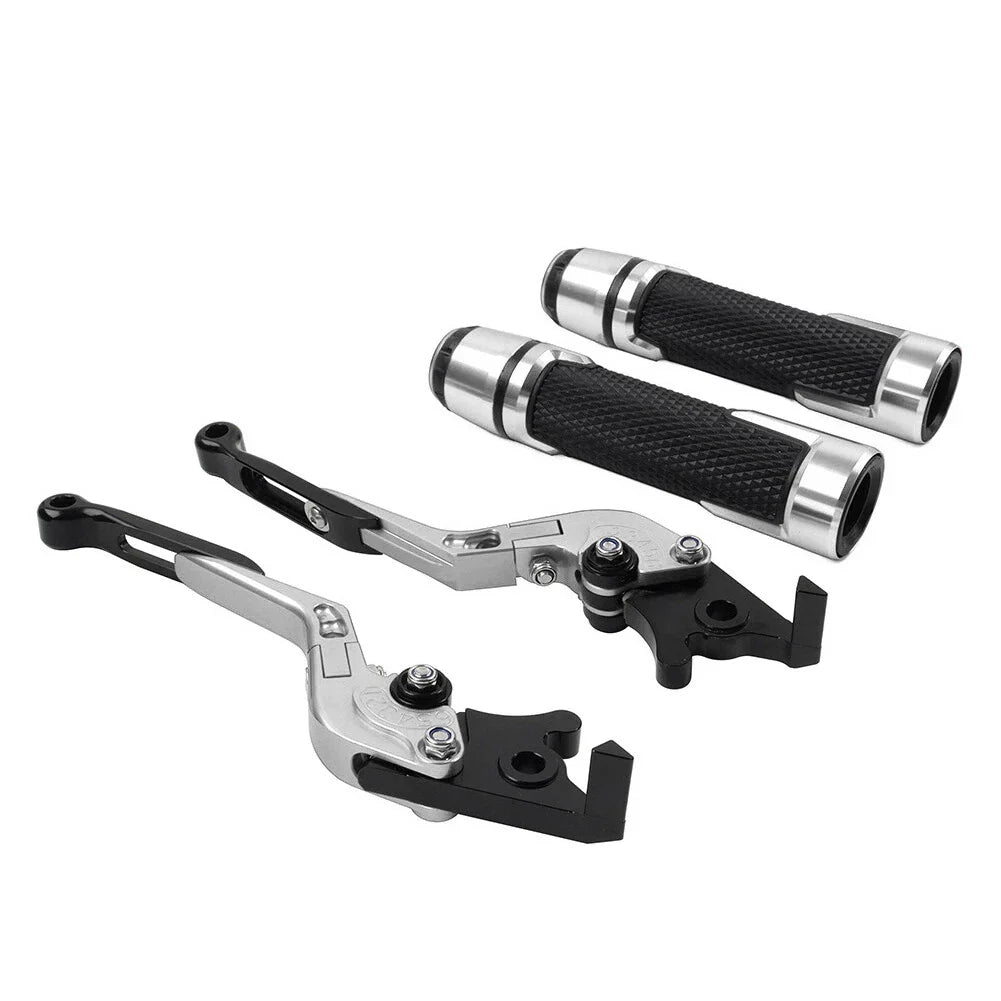 Silver Extendable Brake Clutch Levers & Handlebar Grips for BMW G310R G310GS