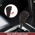 1 Pc Gear Shift Knob Cover for BMW 3 Series E90 (2004–2012) Black Red Faux Leather
