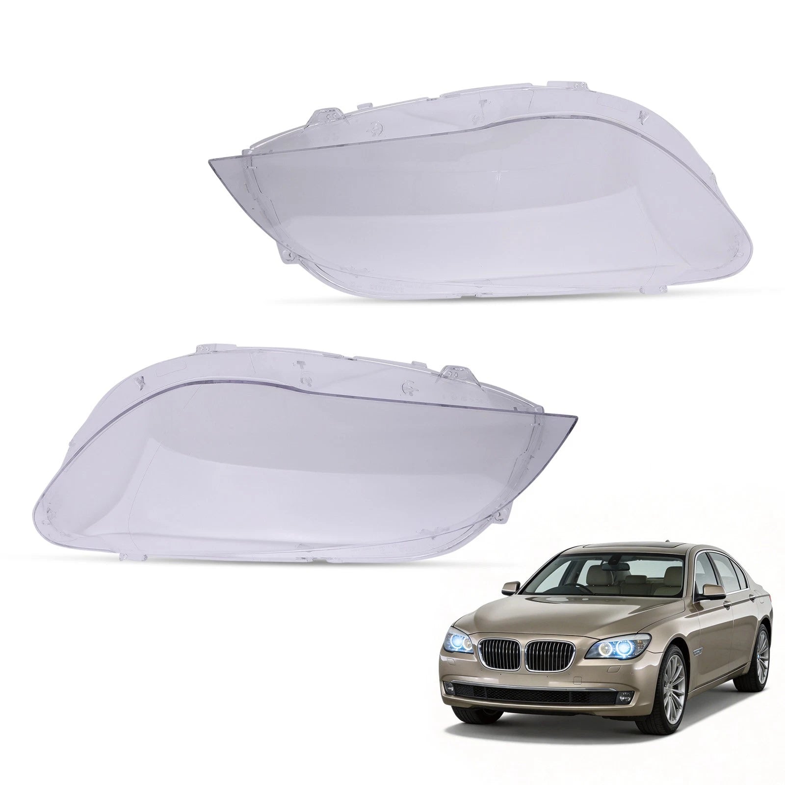 Headlight Lens Cover for BMW 7 F01 F02 740i 750i 760i 2009-2015 Clear Left Right