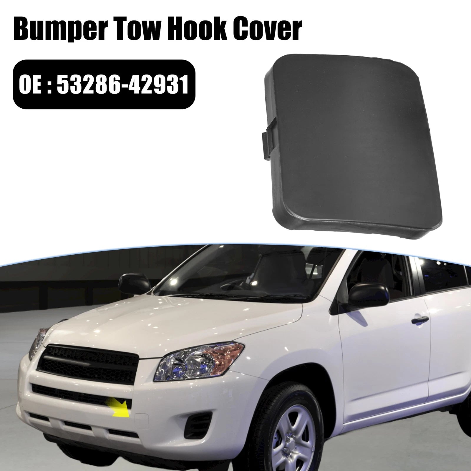 Tow Hook Cover for Toyota RAV4 (2006–2008) 53286-42931 Black