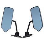 Set of 2 Universal F1 Style Side Mirrors for Cars - Glossy Black Convex