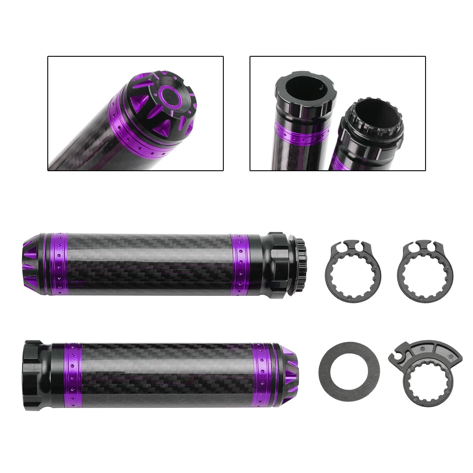 7/8" Motorcycle Handle Bar Grips for Universal Fit (Purple)