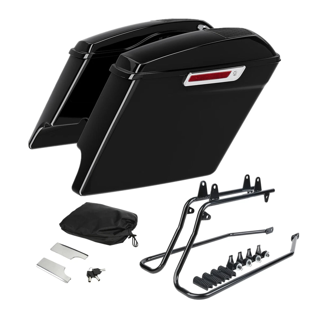 5'' Stretched Saddlebag Lids & Conversion Bracket for Harley Softail (1984–2017)
