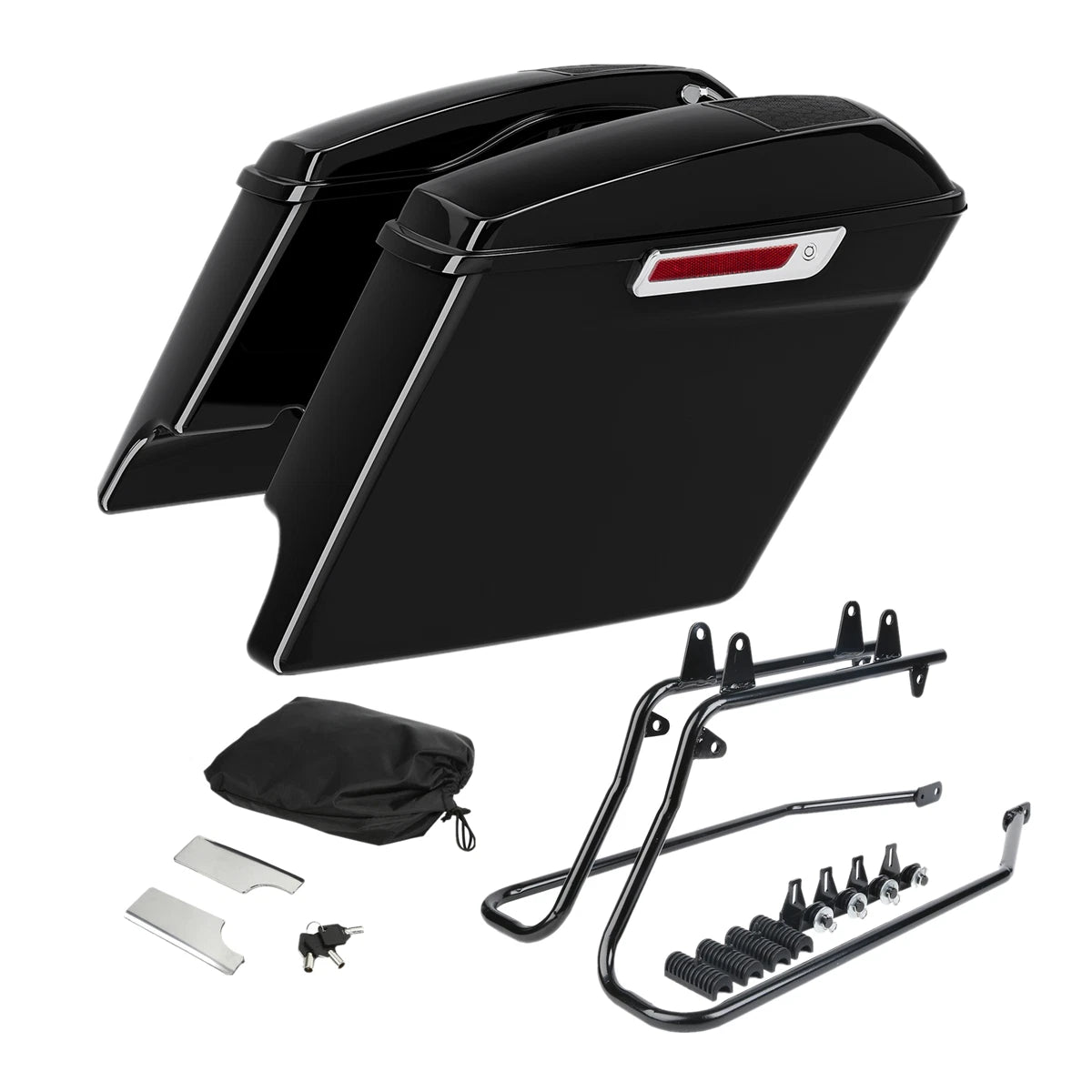 5'' Stretched Saddlebag Lids & Conversion Bracket for Harley Softail (1984–2017)