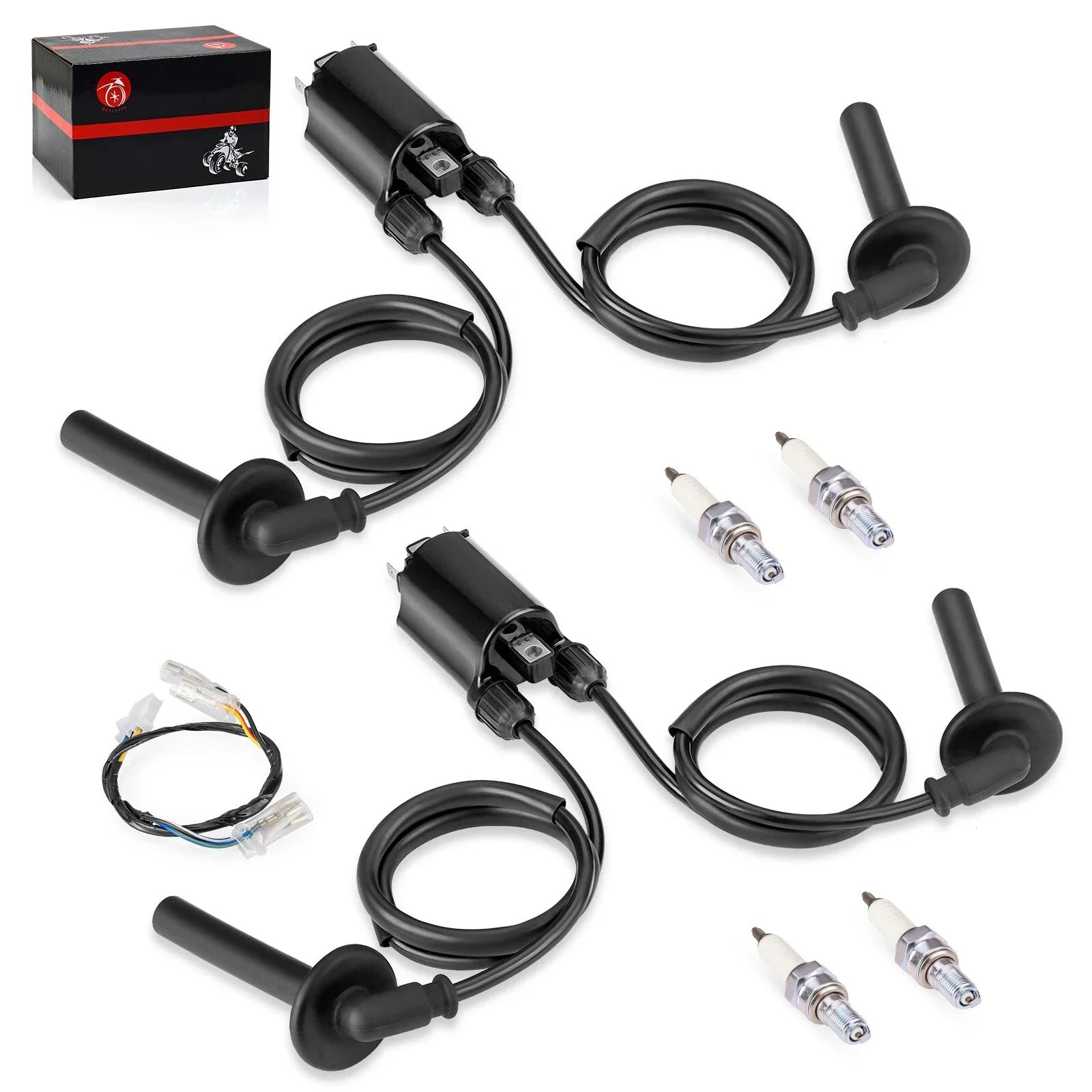 2 x Coil & Spark Plug + Ignition Sub Harness for Honda ST1100 (1991–2003)