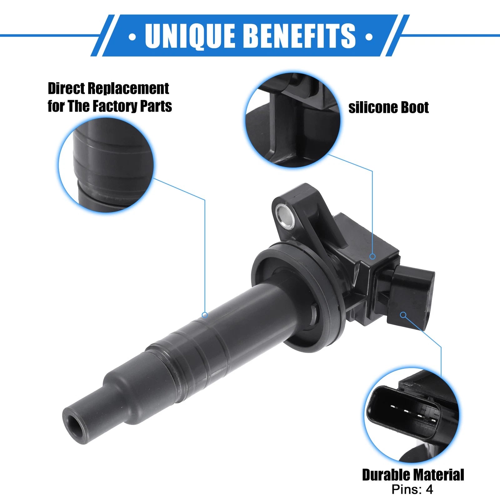 Ignition Coil Assembly for Toyota Corolla L4 1.8L (NO. 9091902239)