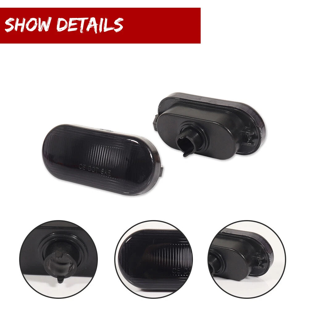 Set of 4 Smoked Front Bumper Side Marker Lights for VW Golf/Jetta (1999–2006)