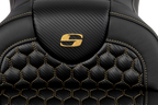 SADDLEMEN RoadSofa Seat for FLH/FLT (without Backrest) - Honeycomb, Gold Stitch