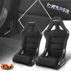 2X Fixed Back Racing Bucket Seat + Side Bracket for NRG Innovation (FRP-330)