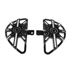 2X Rear Passenger Footrest Floorboard Black Aluminum for Harley Touring Softail