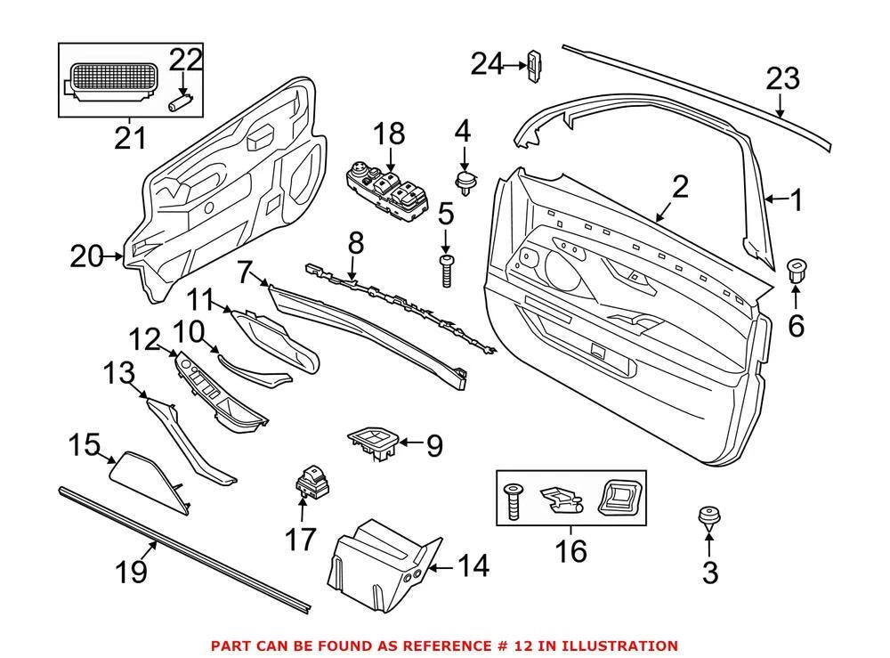 Door Switch Panel Trim for BMW F10 5-Series (2011–2017) Oyster Genuine