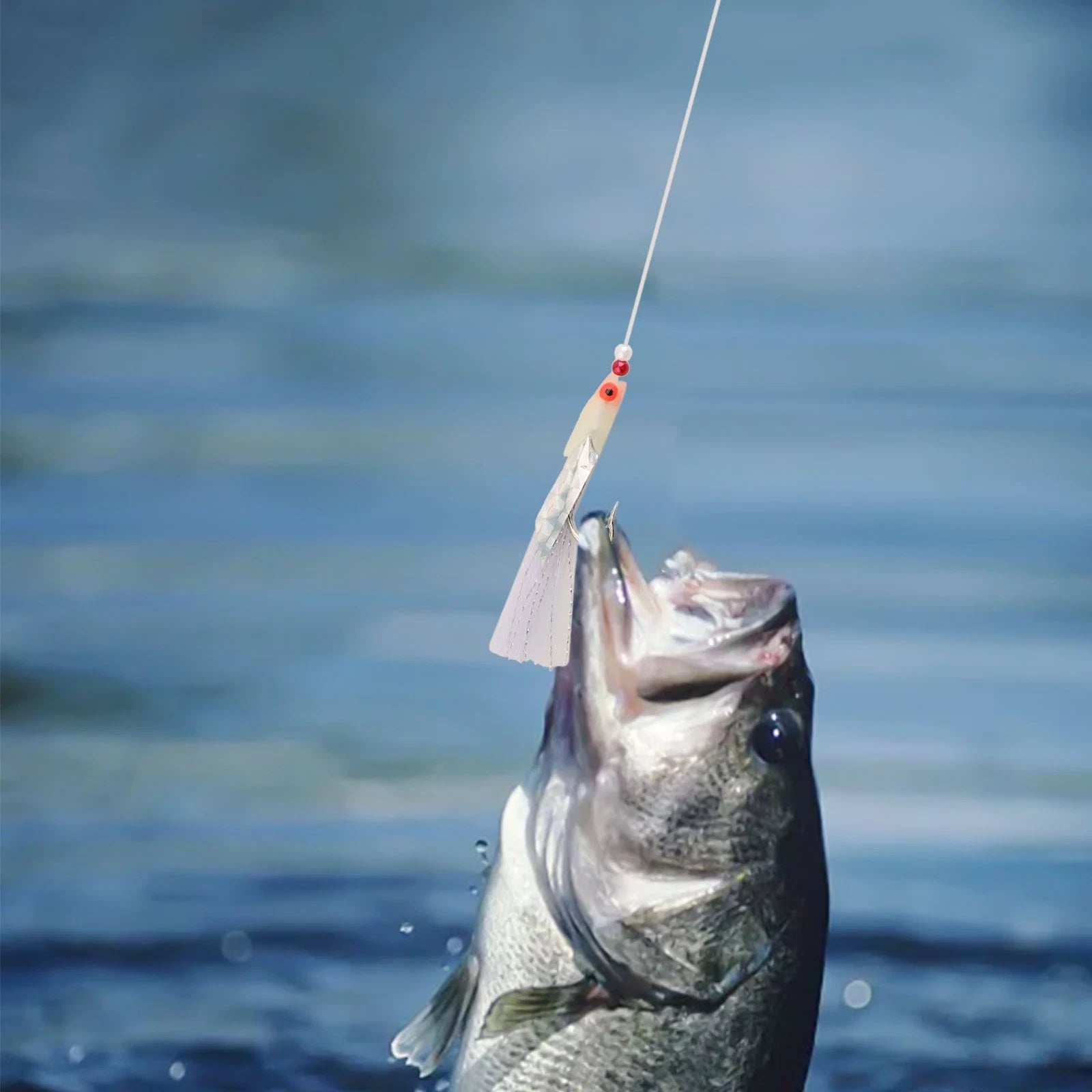 Outdoor Bait Jigs Set of 4 with Supporting String 0.6mm/150cm
