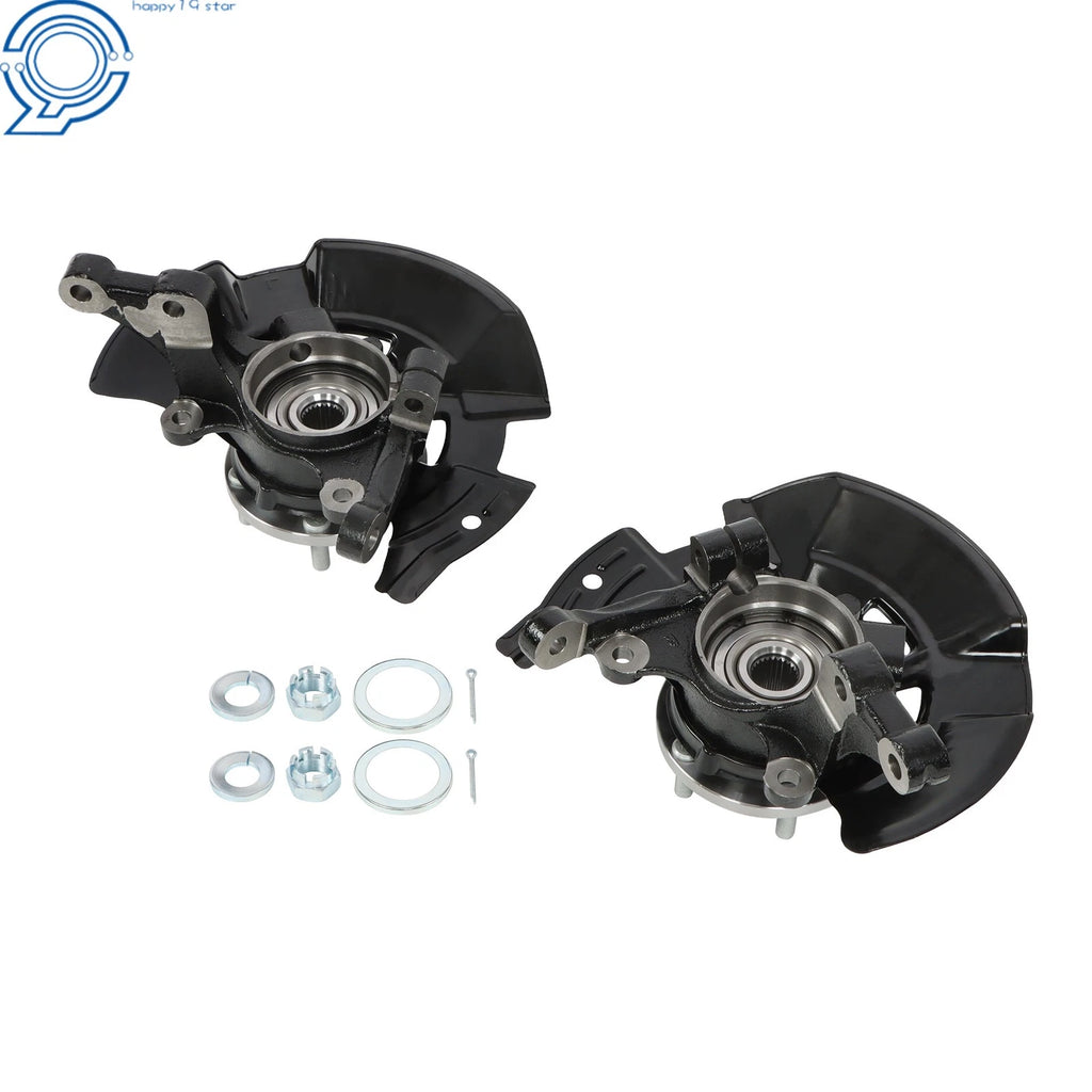 Pair Front Steering Knuckles & Wheel Hub Bearings for Hyundai Sonata (2011-2013)