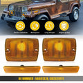 4X Front Bumper Fender Turn Signal DRL Housing for Jeep Wrangler YJ (1987–1995)