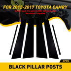 Glossy Black Door Pillar Window Post Trim for Toyota Camry (2012–2017)