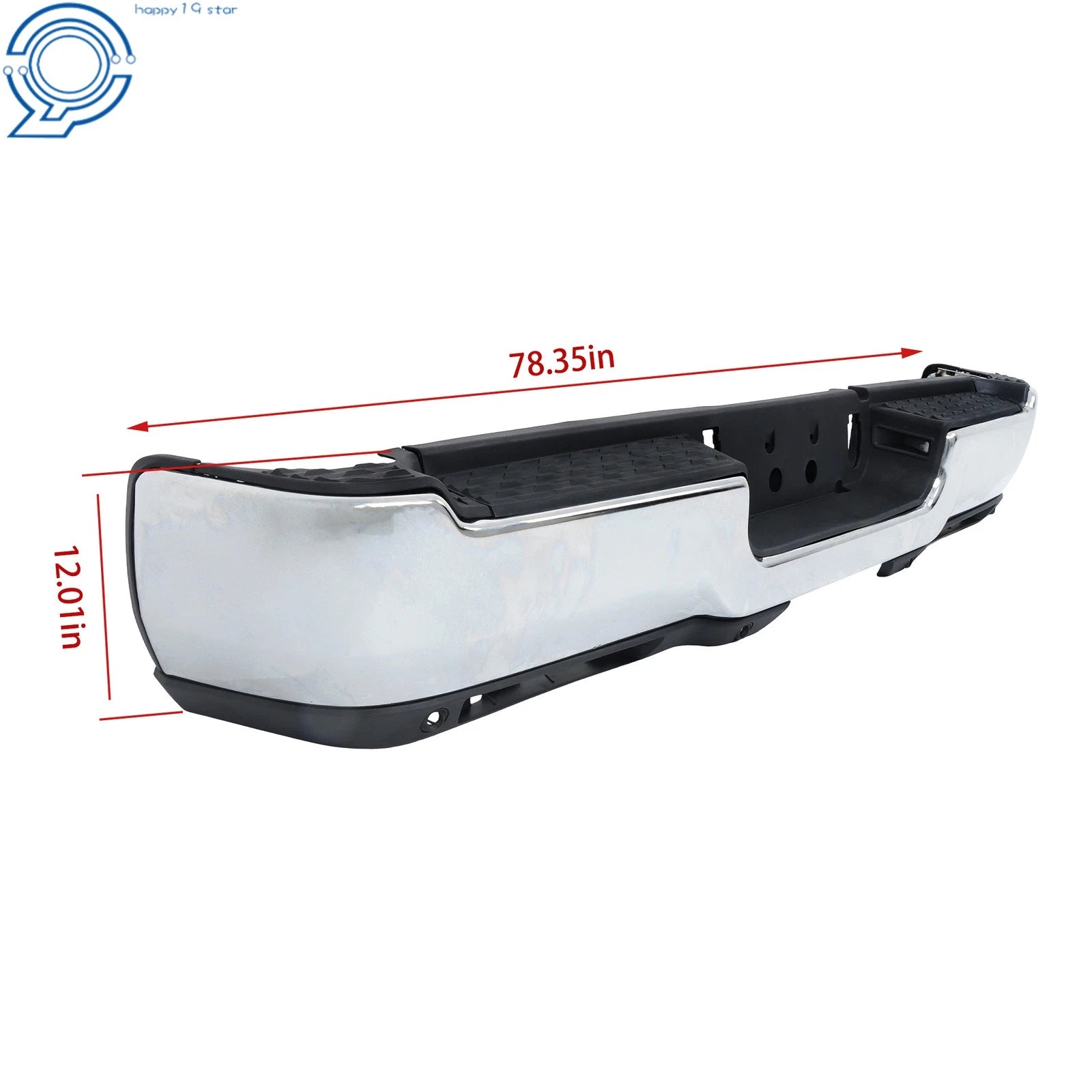 Rear Step Bumper Assembly for RAM 2500 3500 (2019–2024) Chrome Steel