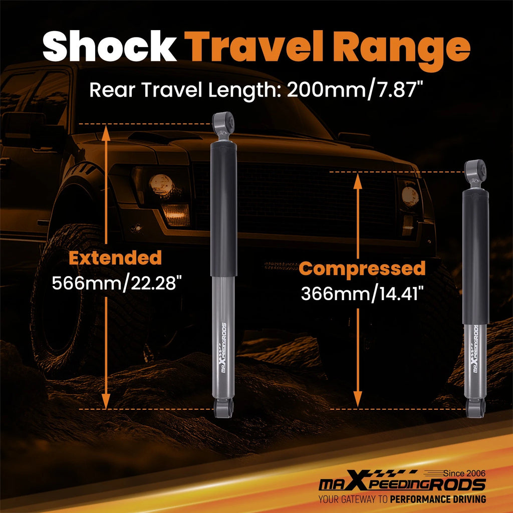 Drop Shock Absorber Kit for Ford F150 (2004-2014) 4-5" Rear Suspension Pair