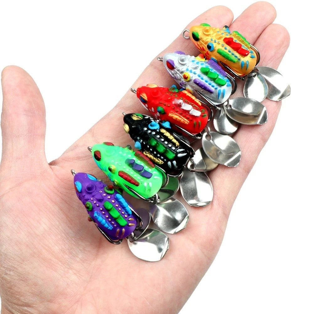 Frog Bait Lure 3.5cm 4g with Double Blades for Bass Fishing (Various Colors)