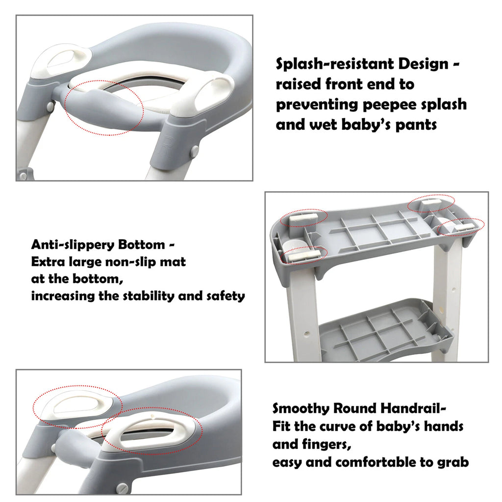 Toddler Potty Training Seat with Ladder for Kids (Fits Most Toilets)