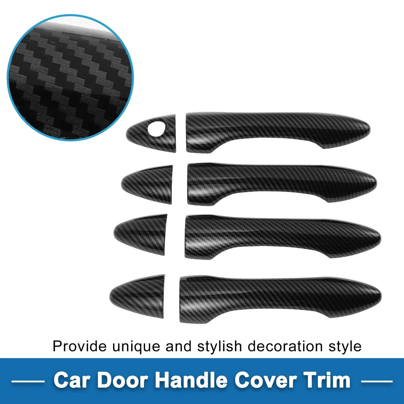 Door Handle Cover Trim for Hyundai IX35 Carbon Fiber Black (2010-2015)