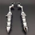 Chrome Custom Bamboo Foot Peg for Honda Yamaha Suzuki (1.5" Engine Guard)