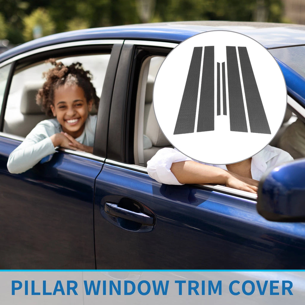 6 Pcs Door Pillar Window Trim for Lexus ES (2002–2006) Carbon Fiber Black