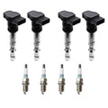 Set of 4 Ignition Coils & Denso Iridium Spark Plugs for Audi A4 TT Golf Jetta (1996–2006)