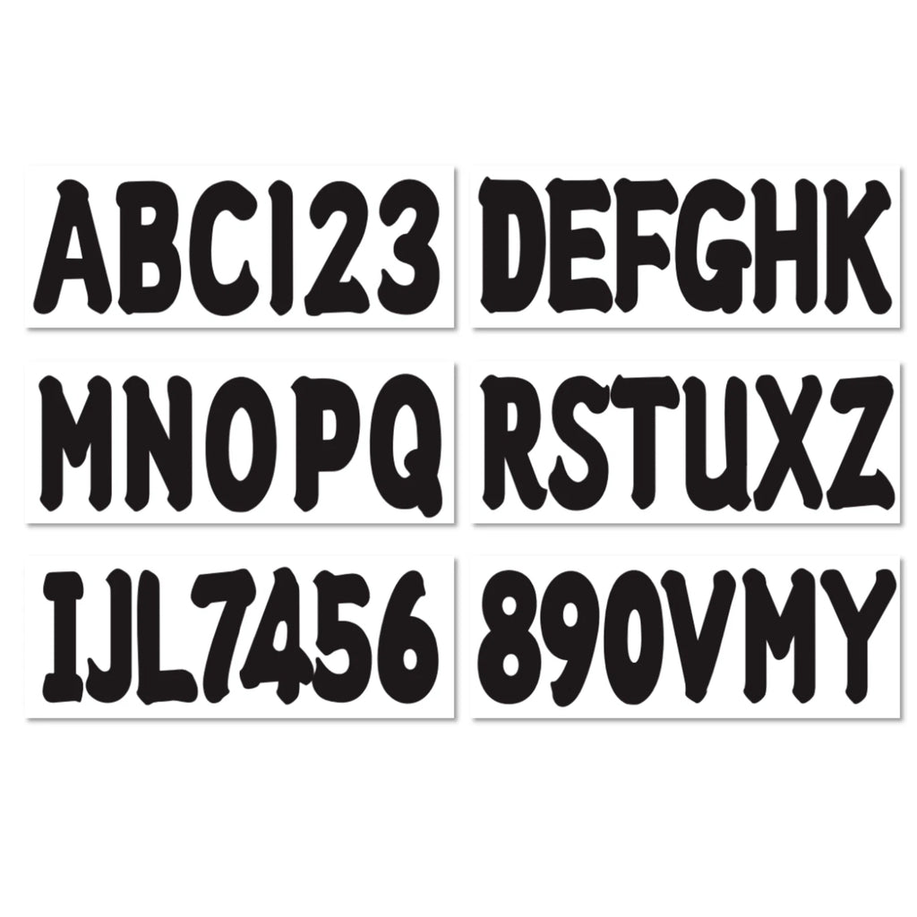 Boat Registration Sticker Decals A-Z Letters 0-9 Numbers Black