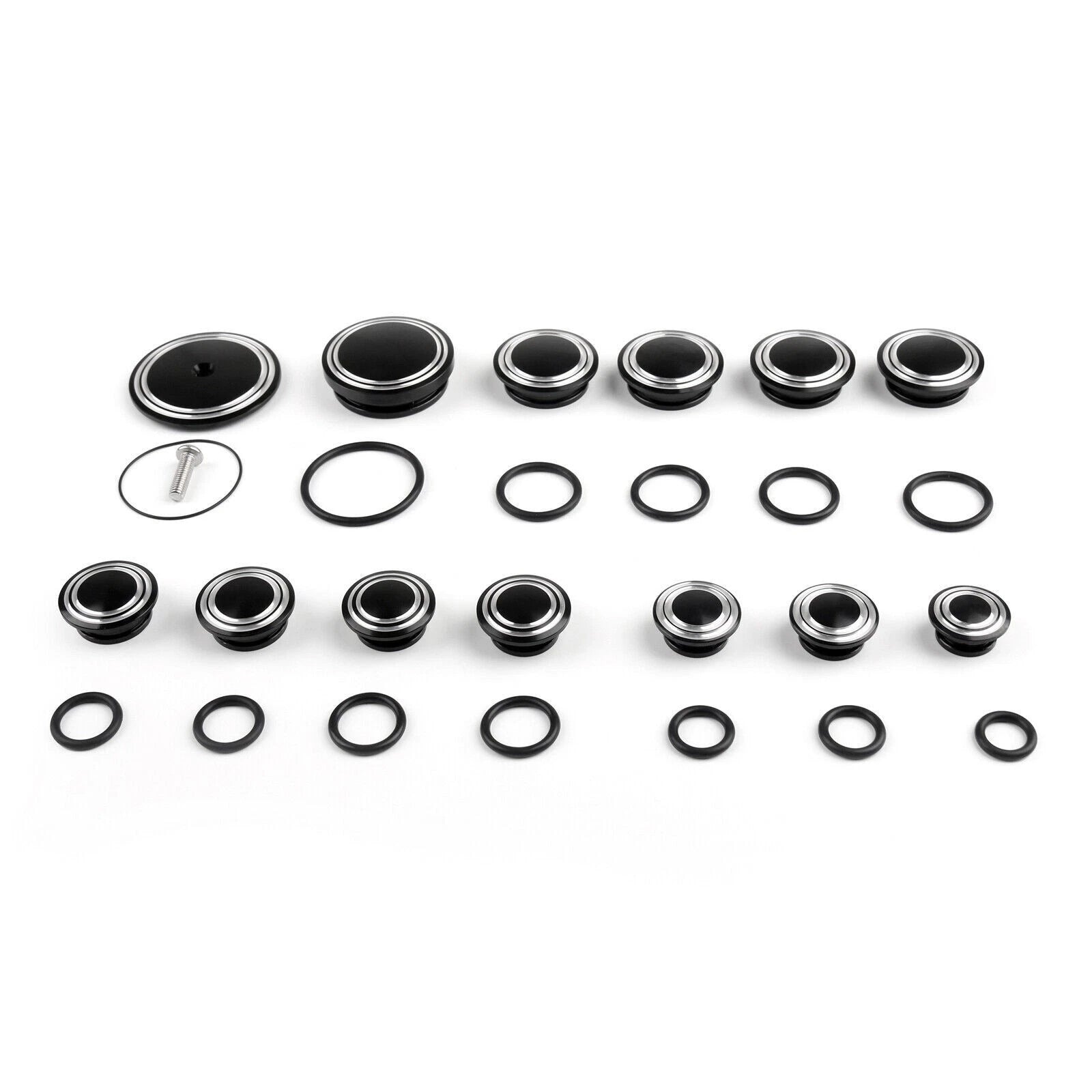Set of 2 Frame Hole Caps for BMW R1200 R Nine T (2014–2016) Black