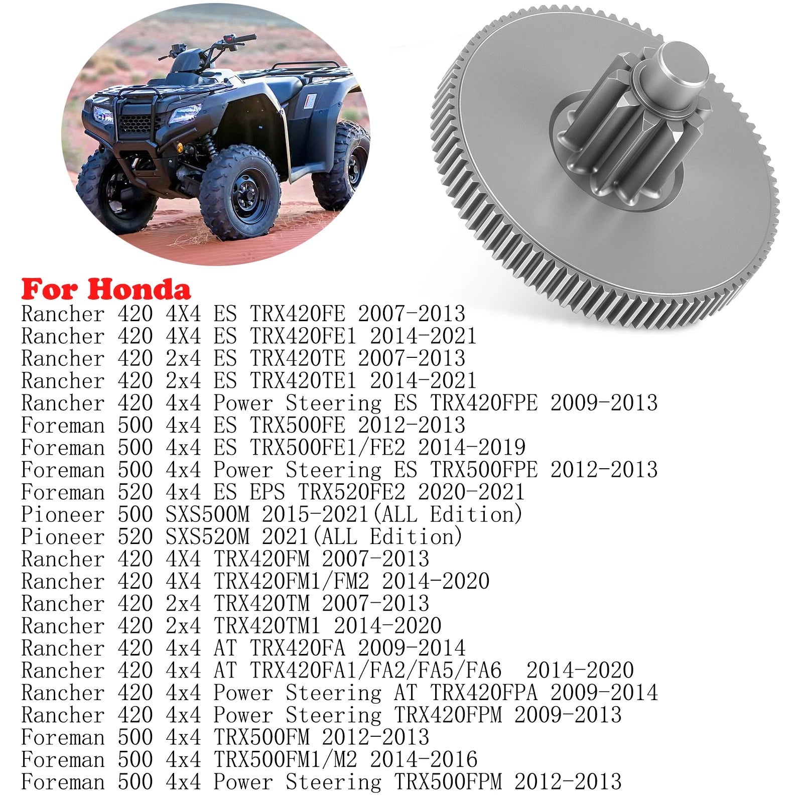 Starter Reduction Gear Shaft for Honda Foreman 500 4x4 ES TRX500FE1/FE2 (2014–2019)