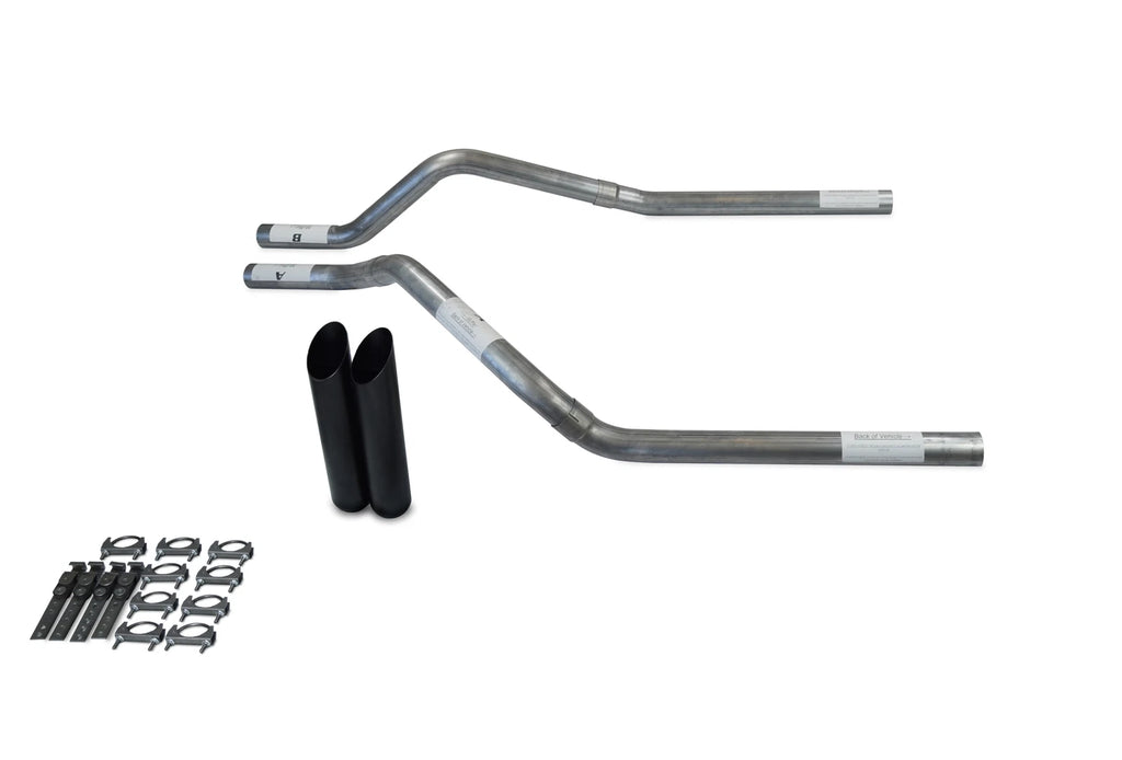 2.5" Dual Exhaust Kit for GMC Jimmy (2000–2004) No Muffler Black Tips