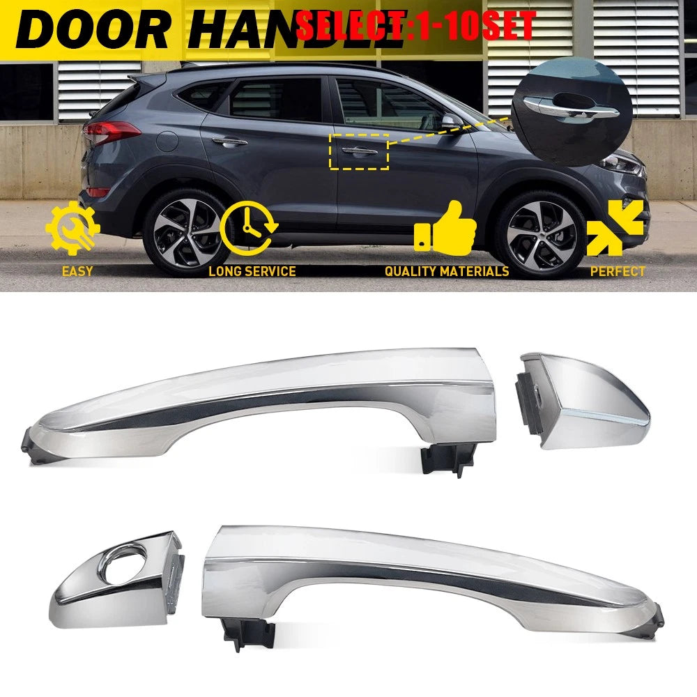 Set of 2 Chrome Exterior Door Handles for Hyundai Tucson (2016–2021)