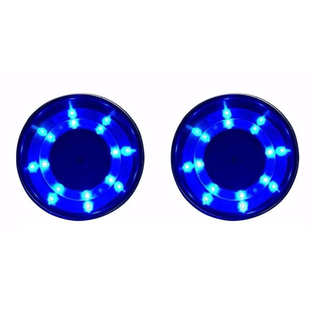 Set of 2 Marine Stainless Steel Drink Holders with LED Lights for Boats and RVs