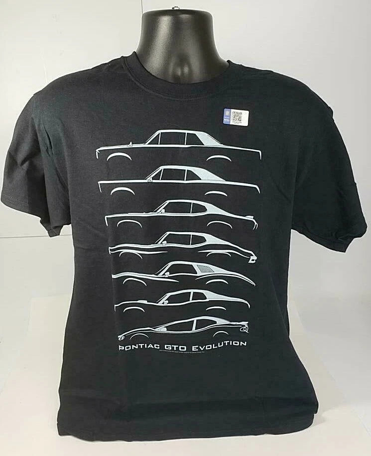 Pontiac T-Shirt Black Gray GTO Models Evolution Licensed for Pontiac GTO (2004–2006)