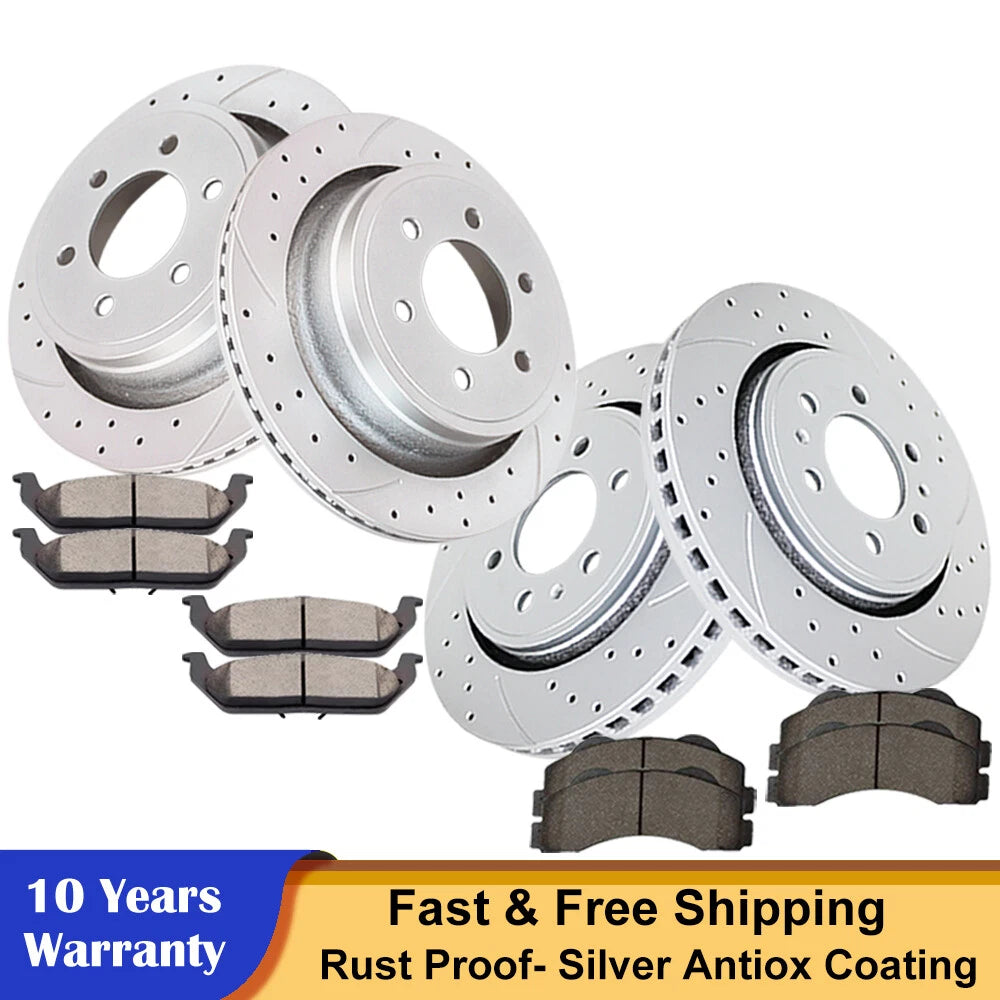 Drilled Brake Rotors & Ceramic Pads Kit for Ford F-150 (2010–2011)