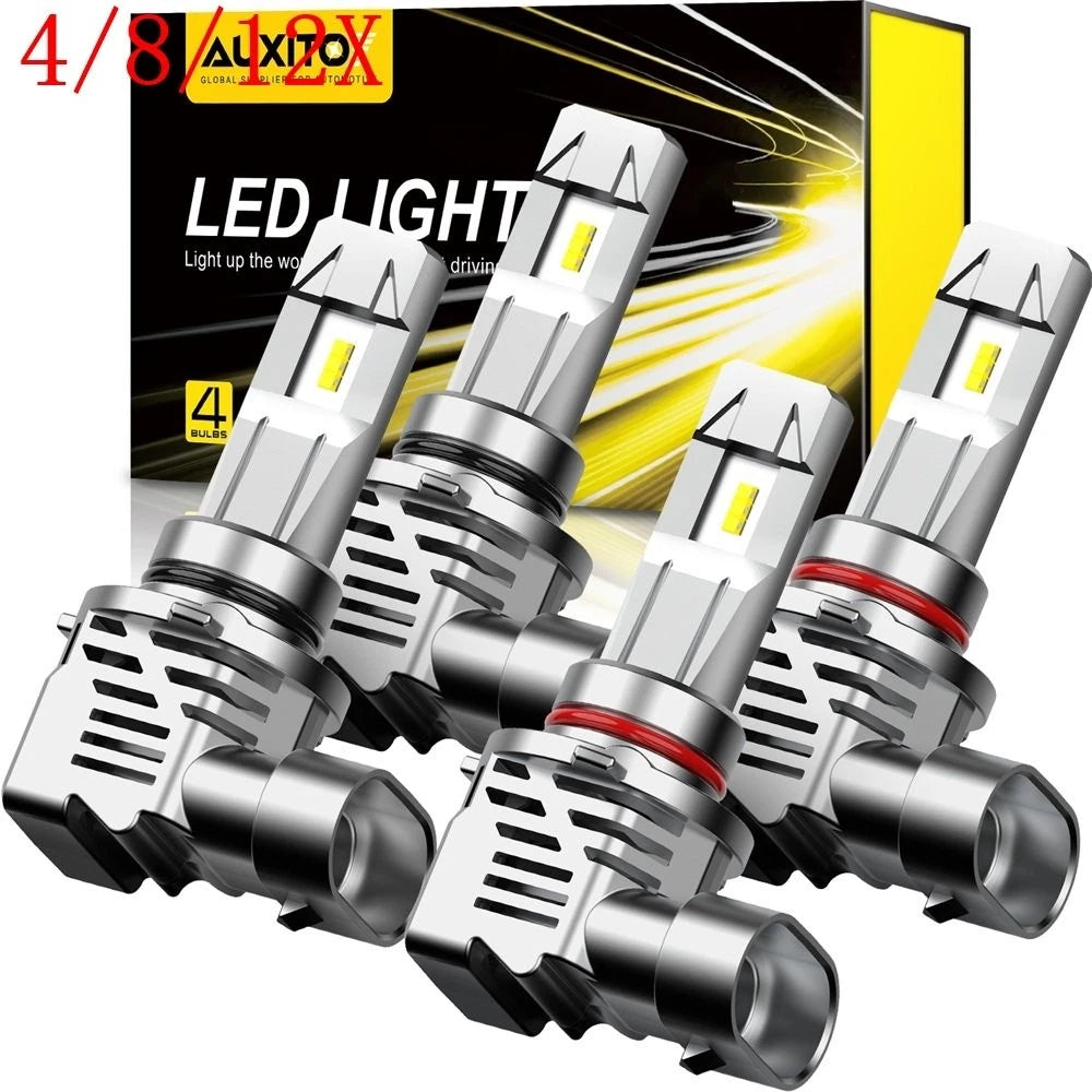 Set of 4 9005 9006 LED Headlight Bulbs for High Low Beam (6500K)