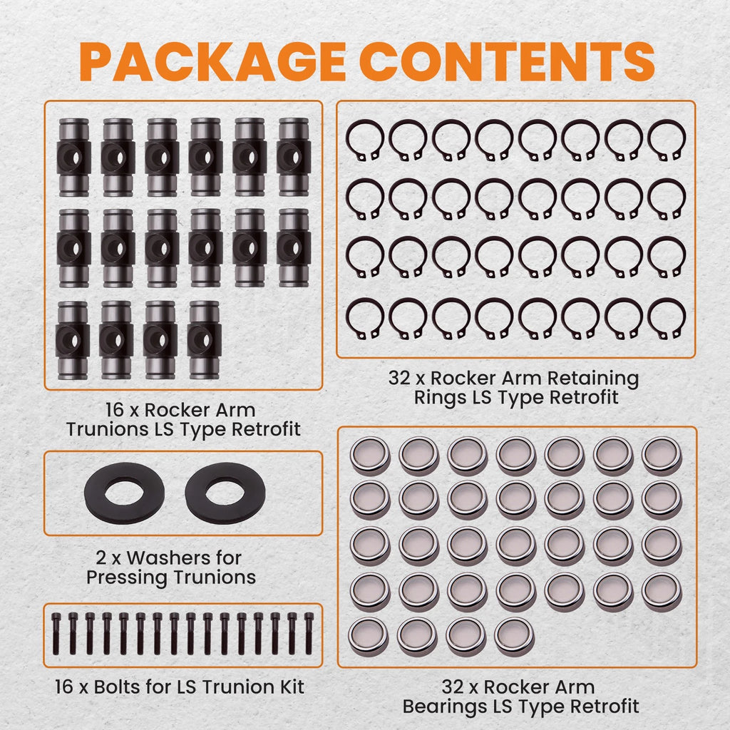 Rocker Arm Trunion Kit for LS1/LS2/LS3/LS6/LS7 (4.8–7.0)
