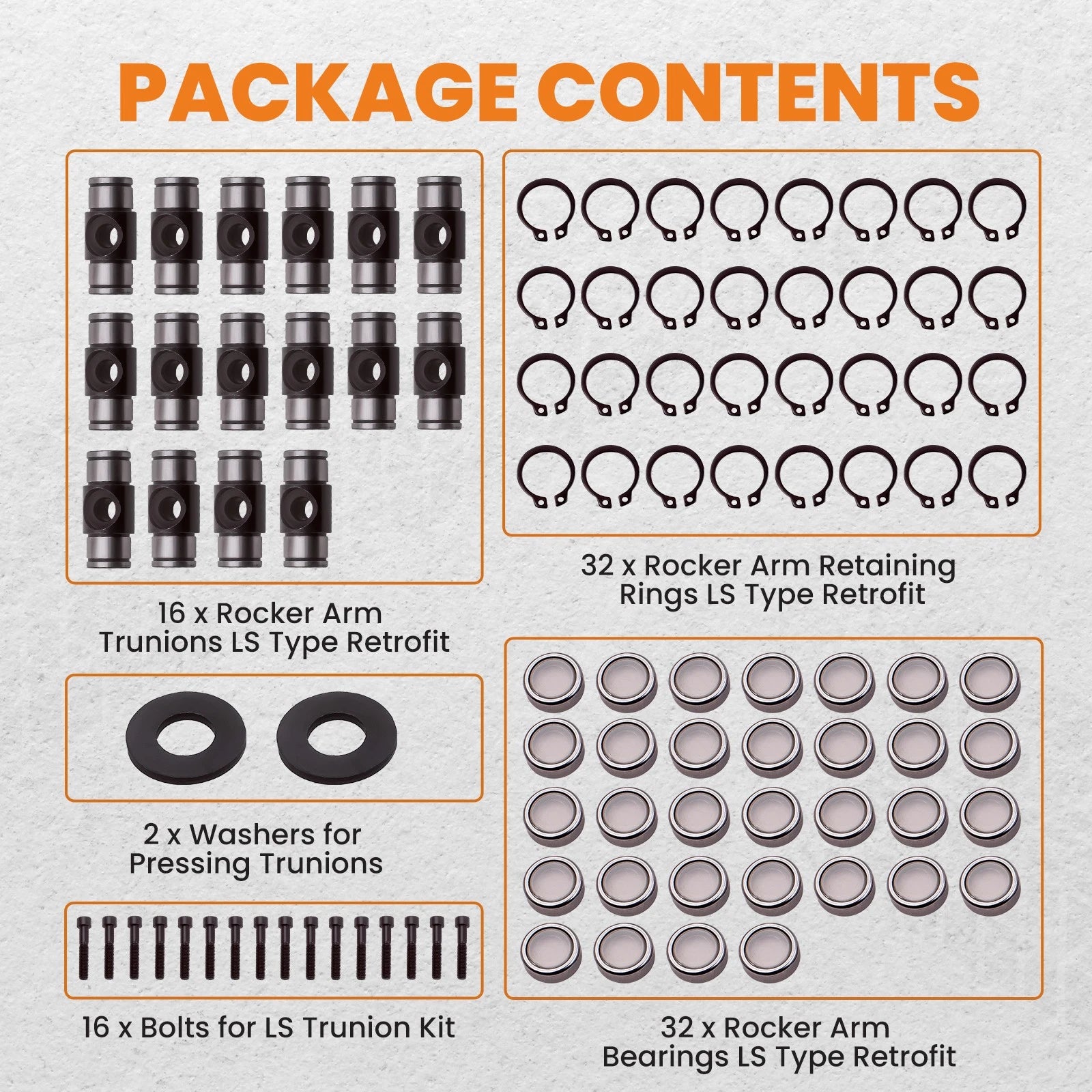 Rocker Arm Trunion Kit for LS1/LS2/LS3/LS6/LS7 (4.8–7.0)