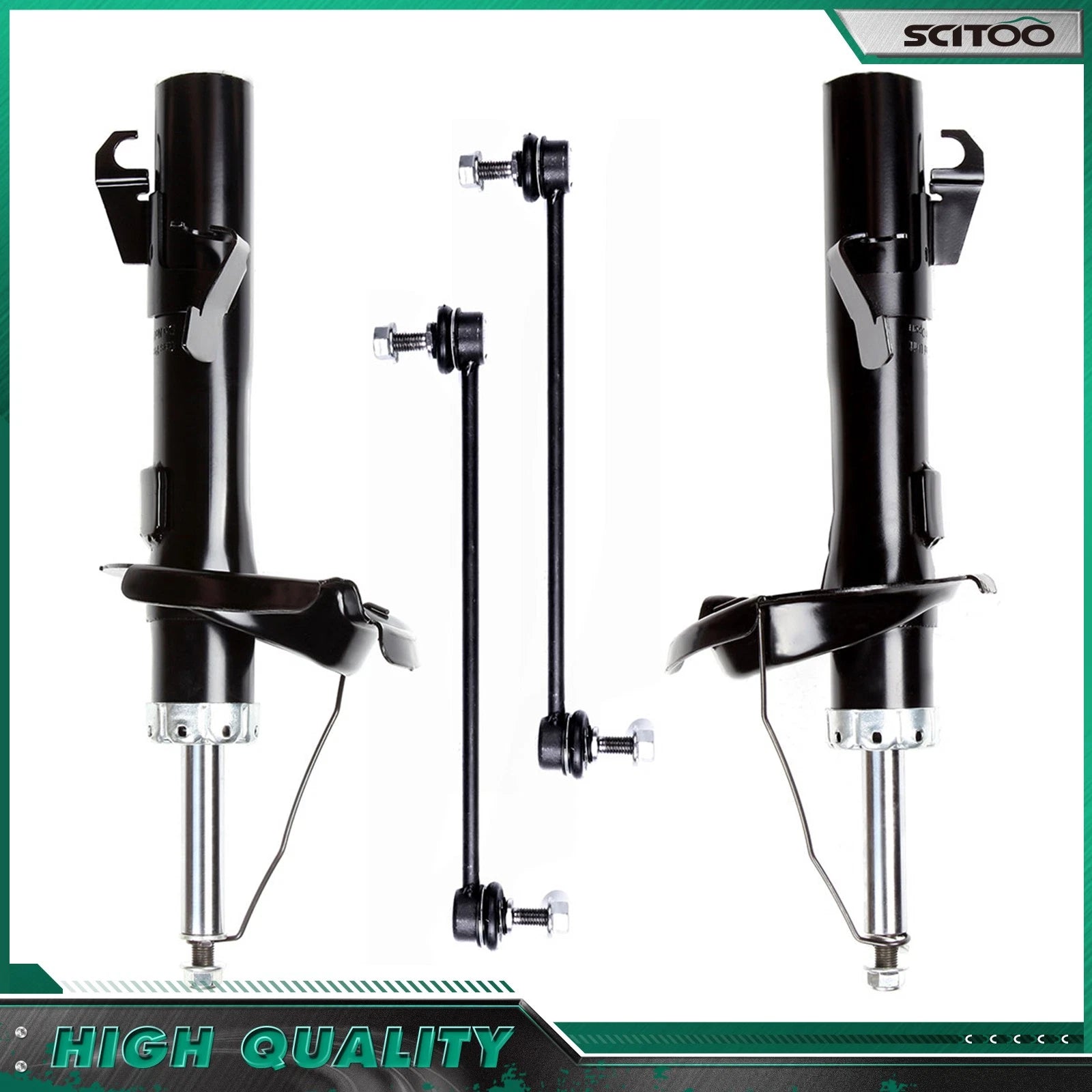 Front Shock Absorber + Sway Bar Link for Volvo C30 S40 V50 (2004–2013)