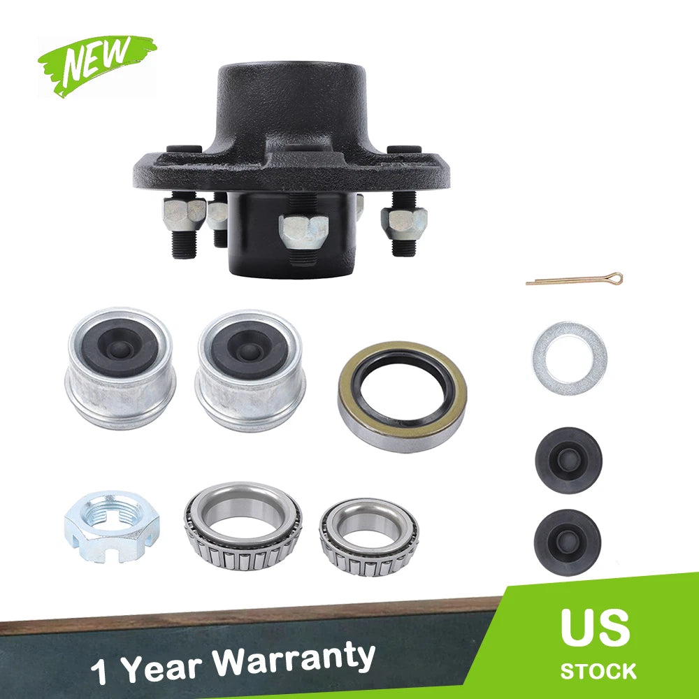 Set of 2 Trailer Hub Kits for 3500 lbs Axles (1-1/16'' to 1-3/8'')