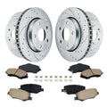 Front & Rear Drilled Rotors and Ceramic Brake Pads for Jeep Wrangler (2007–2011)