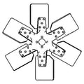 6-Blade Cooling Fan for Case 1845S 1835 1845 1845B