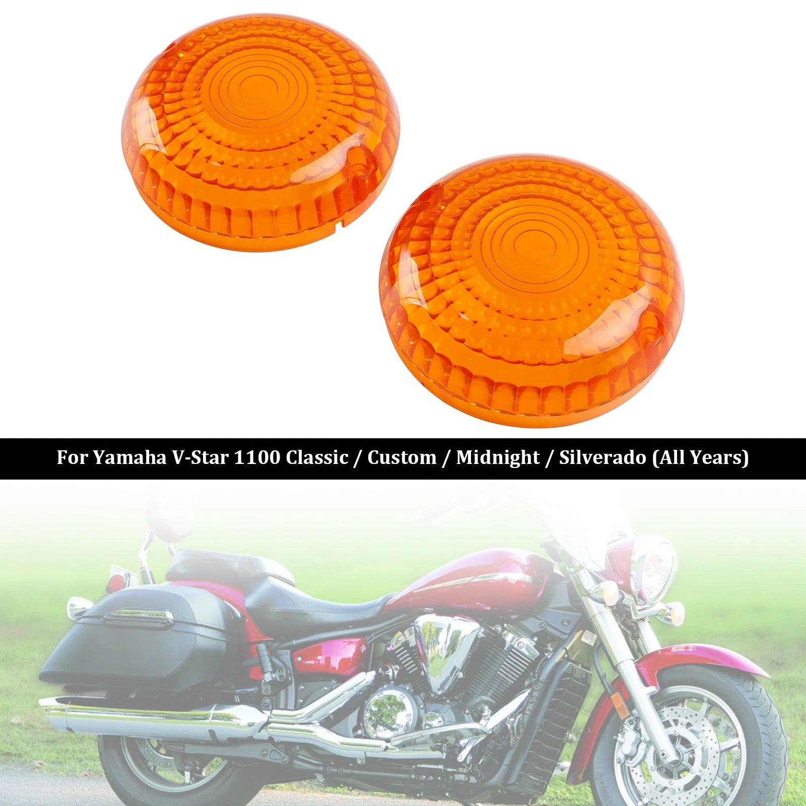Turn Signal Lens Cover for Yamaha V-Star 1100, XVS650, Road Star (2000–2009)