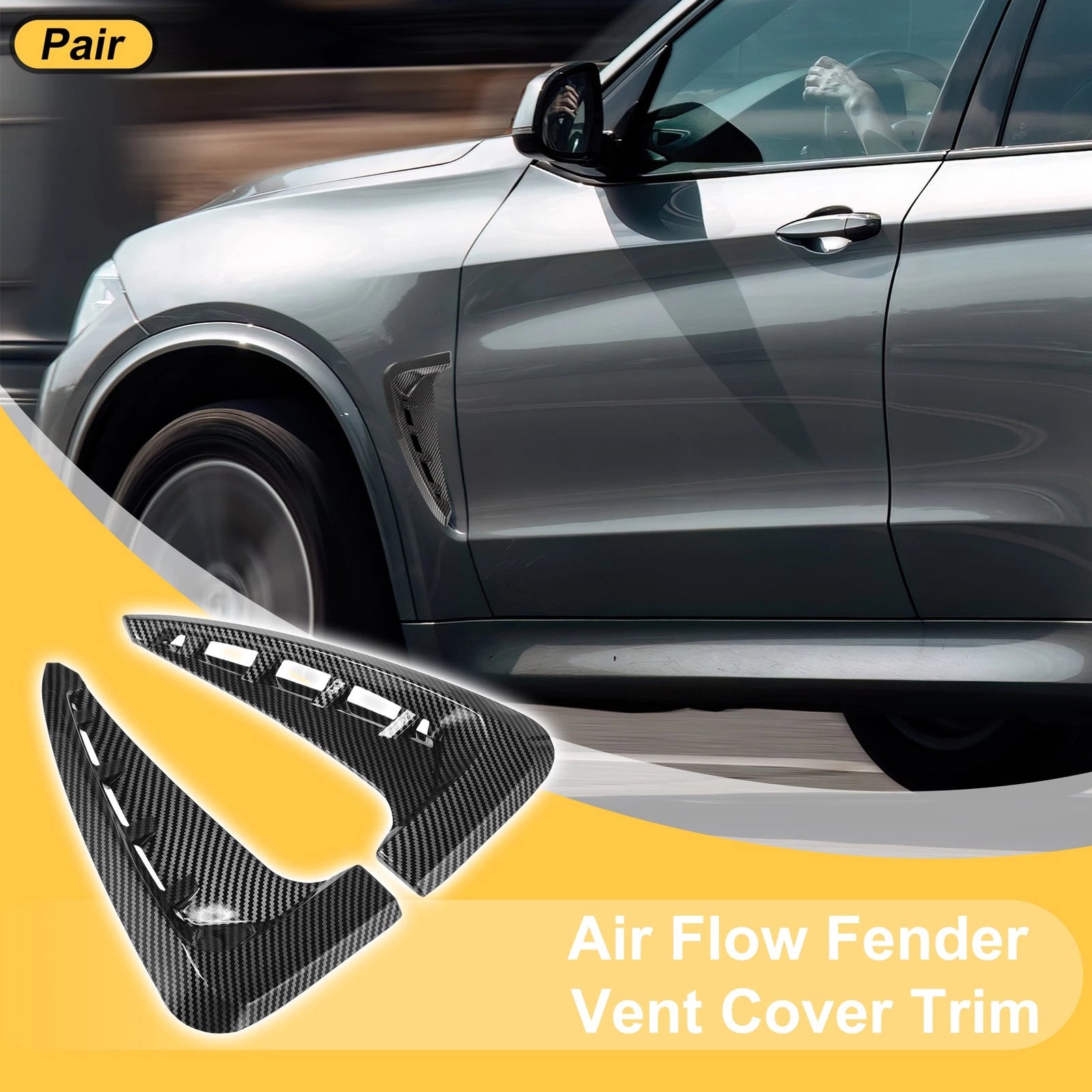 Air Flow Fender Vent Cover Trim for BMW X5 F15 (2014–2018) - Carbon Fiber, 1 Pair