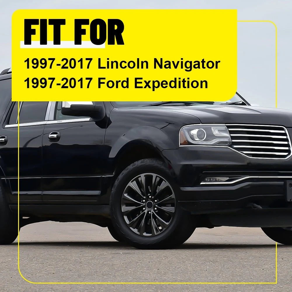 Set of 6 Chrome Door Pillar Post Trim Covers for Lincoln Navigator (1997–2017)