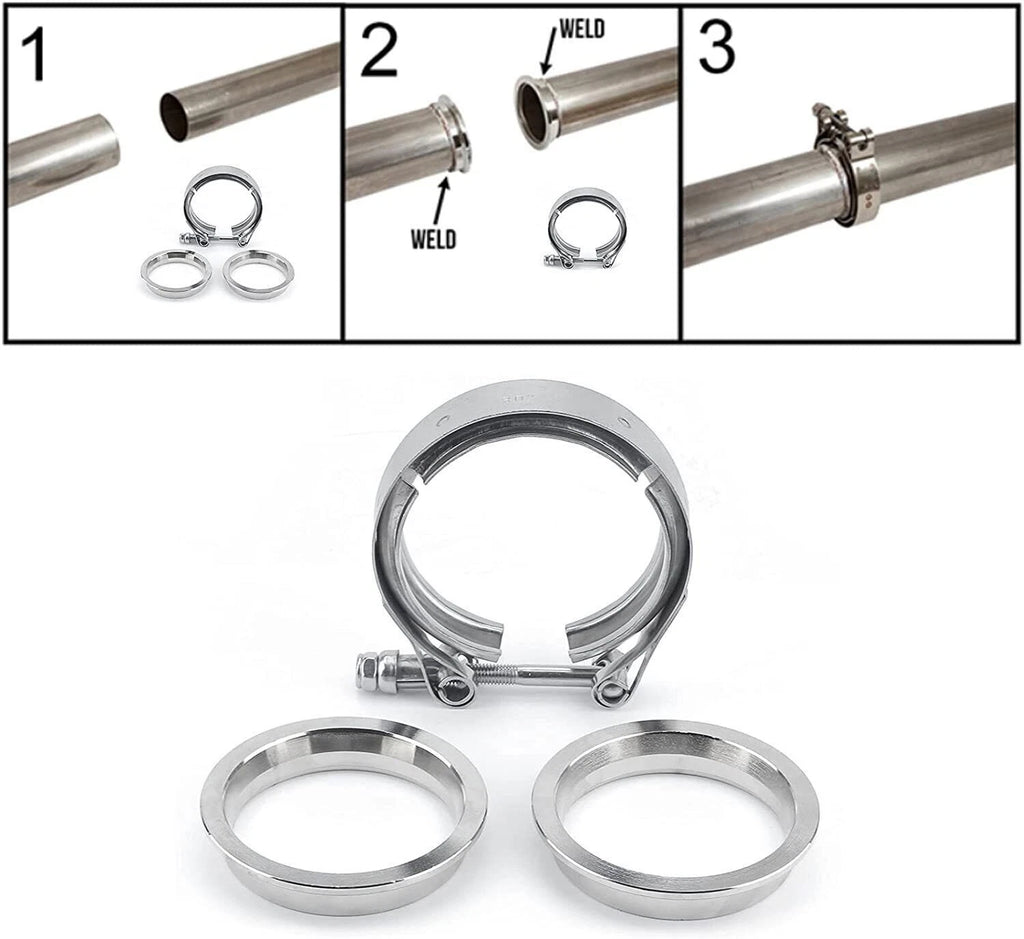 3.5'' V-Band Flange Clamp Kit for Turbo Exhaust Downpipes