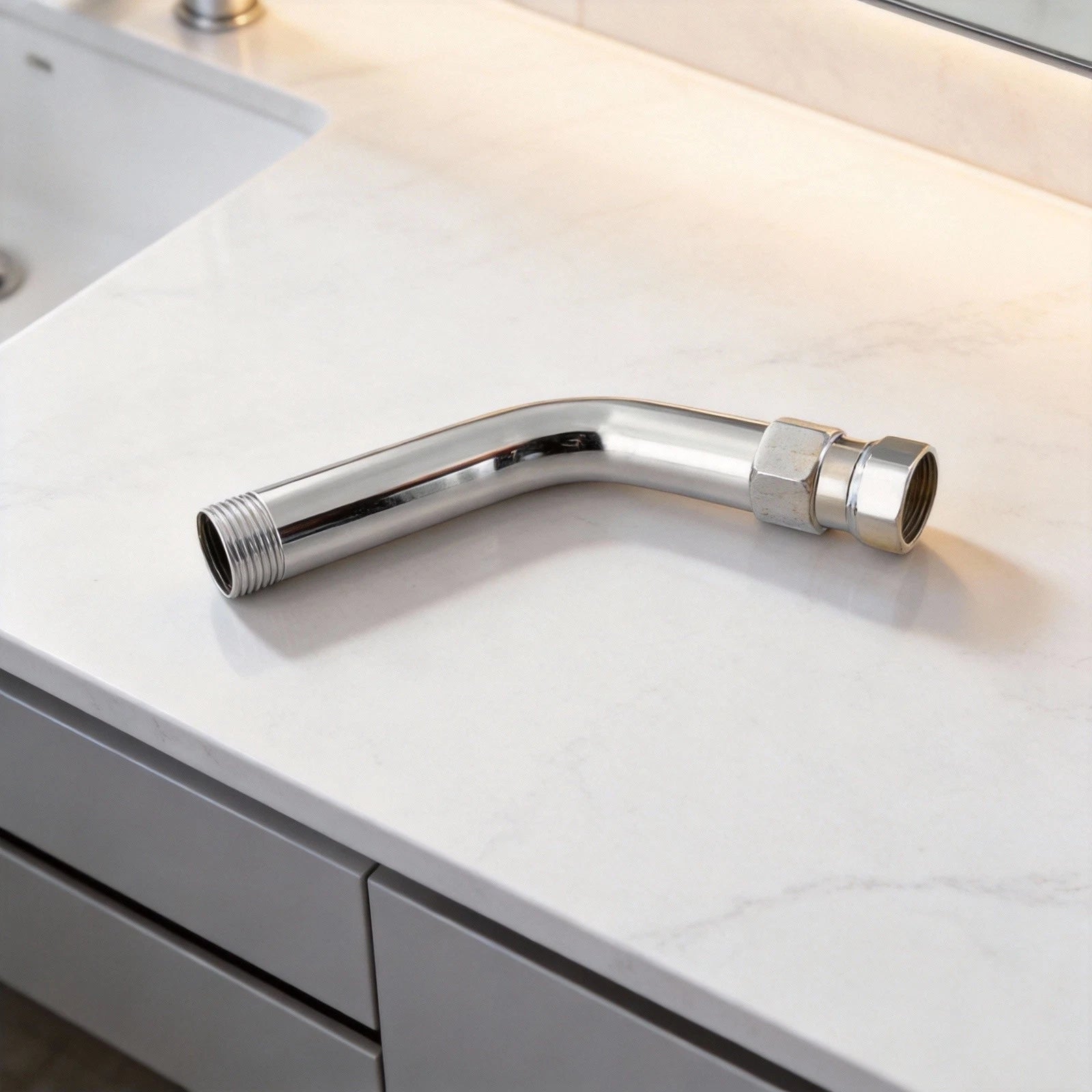 8 Inch Shower Arm Extension for Universal Fit (304 Stainless Steel, Chrome)