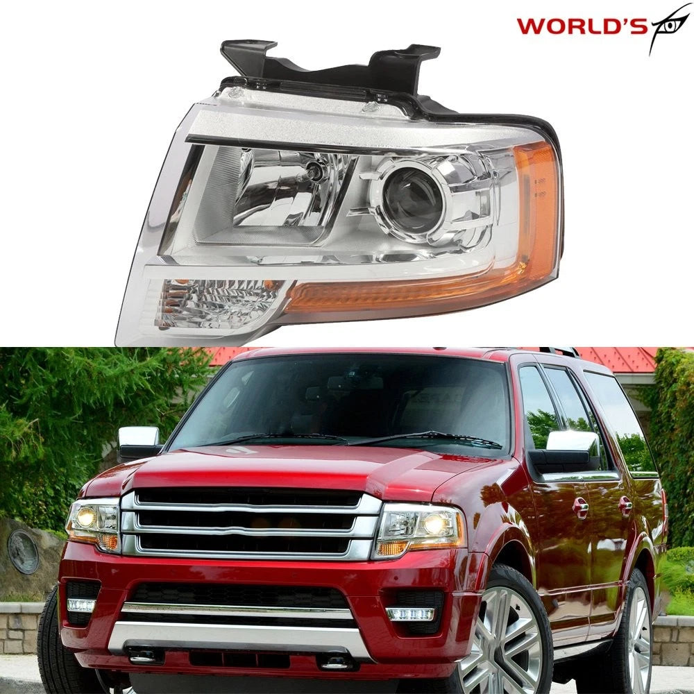 Halogen Projector Headlight for Ford Expedition (2015–2017) Chrome Left